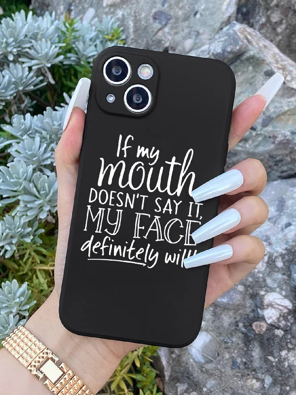 ---Slogan Graphic Phone Case