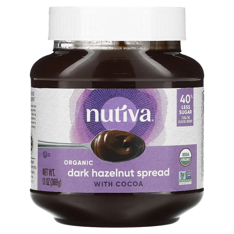 ---Nutiva, Organic Dark Hazelnut Spread, With Cocoa, 13 oz
 | Pack of 6