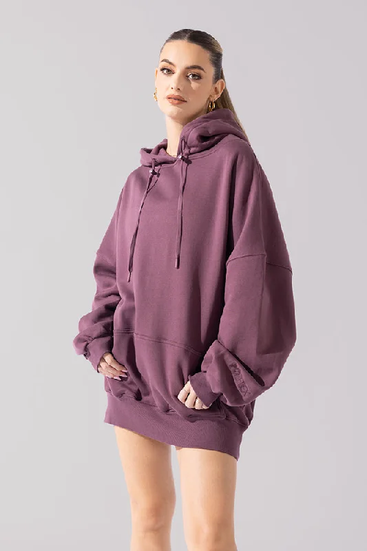 Long Cloud Hoodie - Deep Plum