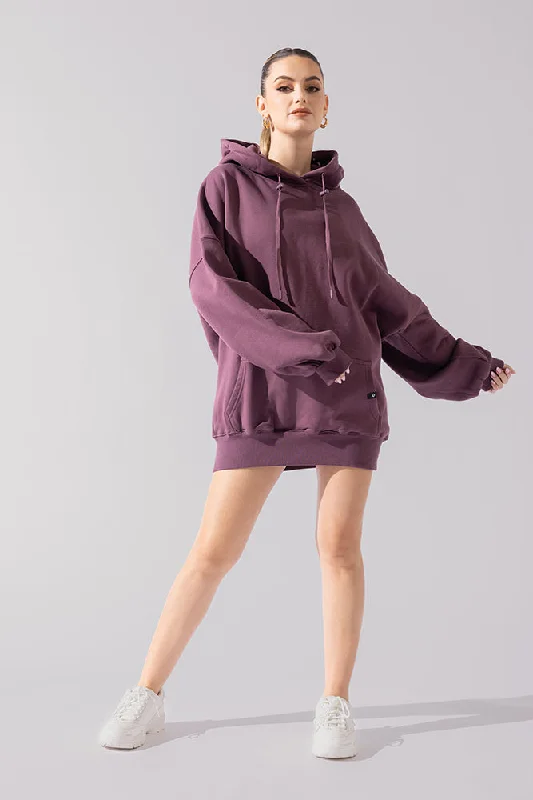 Long Cloud Hoodie - Deep Plum