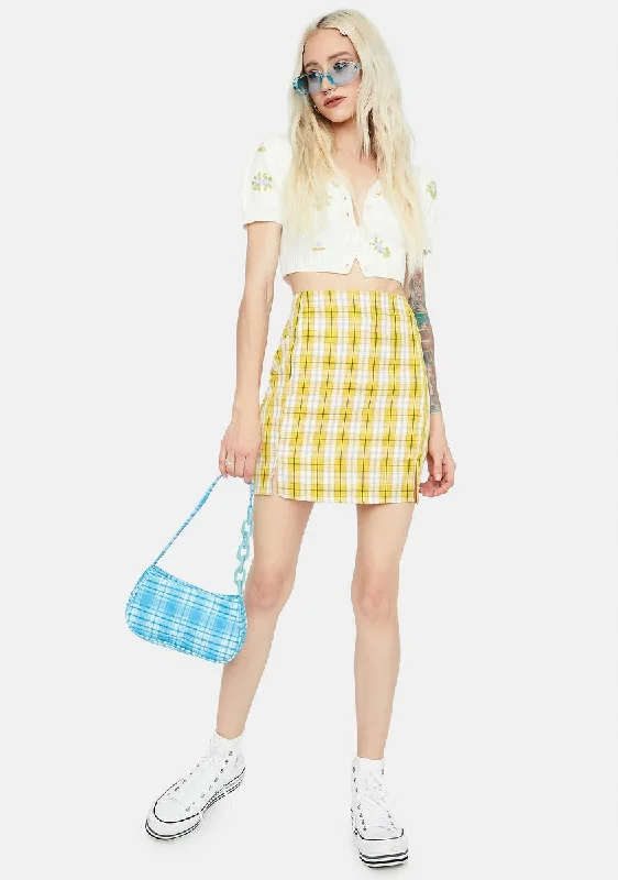 Zesty Playful in Plaid Mini Skirt