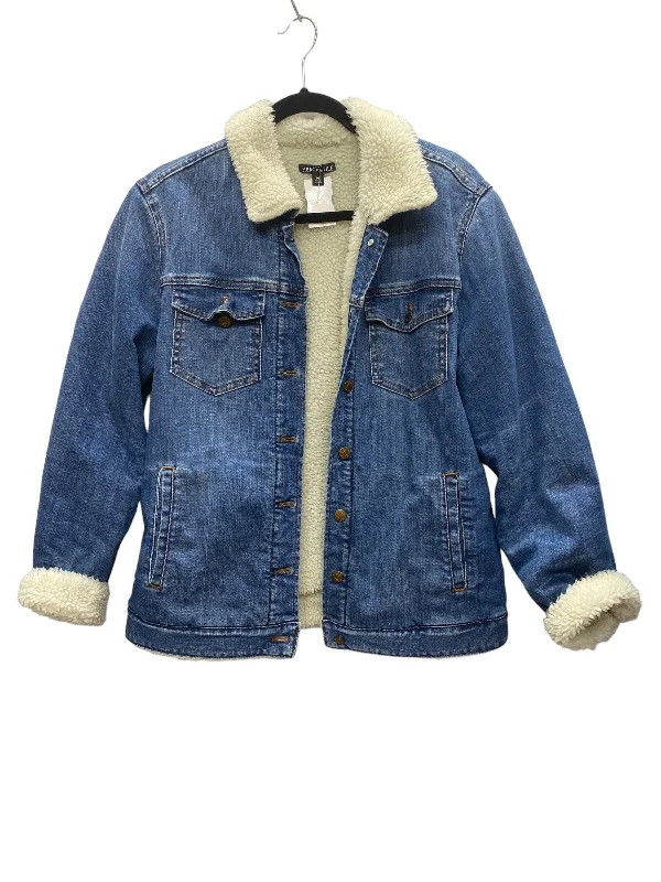 Blue Denim Jacket Faux Fur & Sherpa J. Crew, Size M