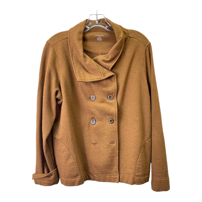 Brown Jacket Fleece By Lands End, Size: M