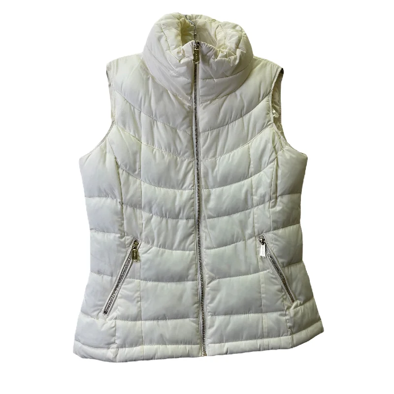 Cream Vest Puffer & Quilted By Calvin Klein, Size: M