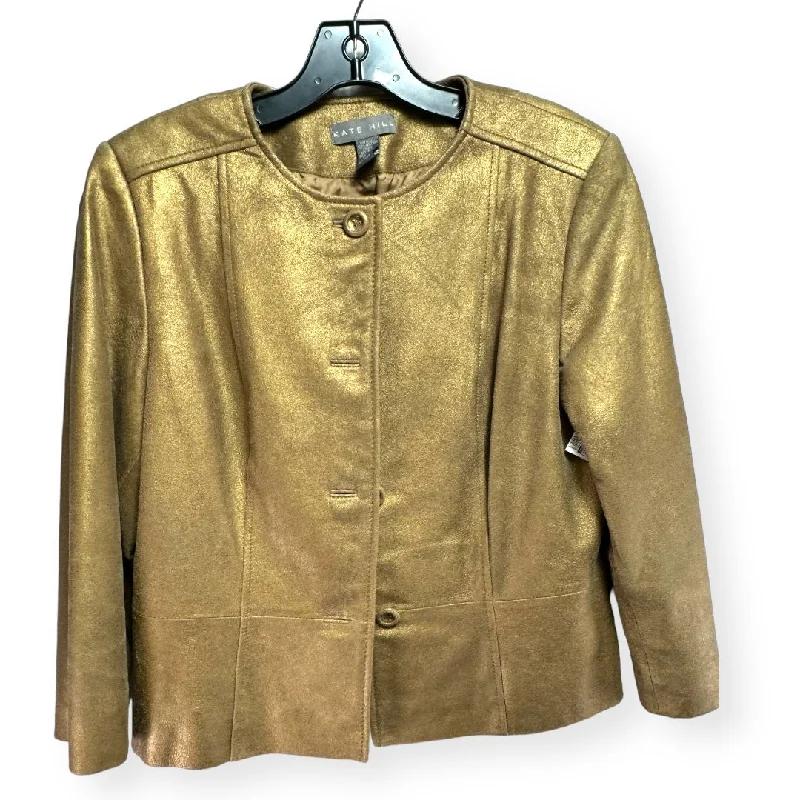 Gold Jacket Leather Kate Hill, Size 8