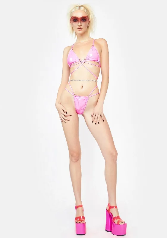 Bubblegum Pop Strappy Lingerie Set