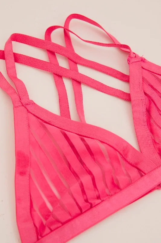 Pink Mesh Lingerie Set