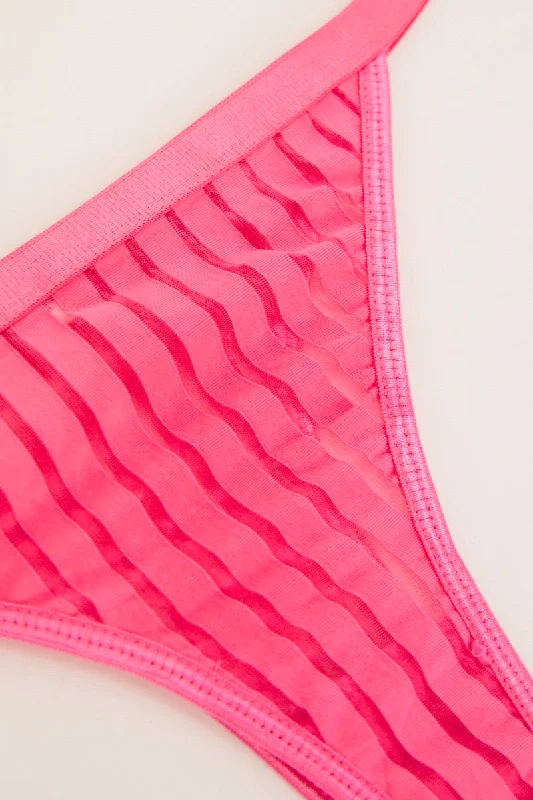 Pink Mesh Lingerie Set