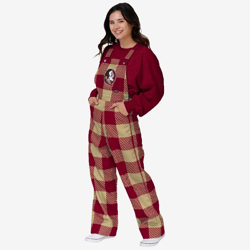 Florida State Seminoles Womens Plaid Bib Overalls