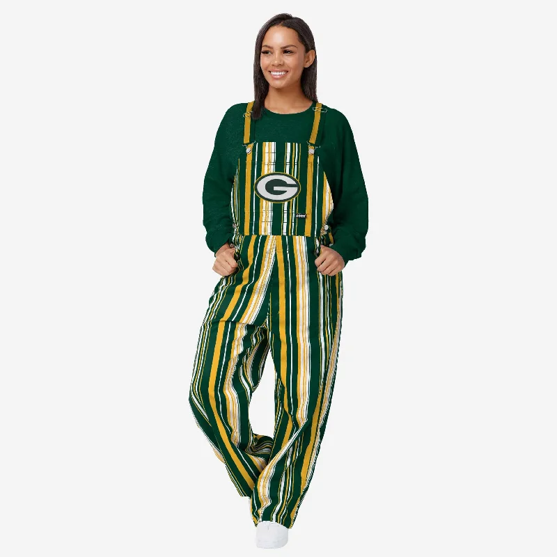 Green Bay Packers Womens Hyper Stripe Bib Overalls