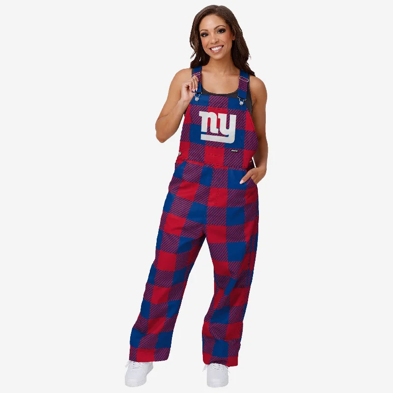 New York Giants Womens Plaid Bib Overalls