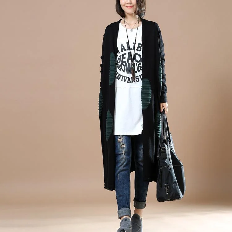 Black oversize woman sweater coats cardigans