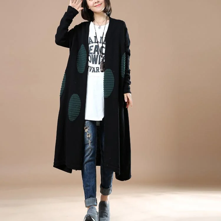 Black oversize woman sweater coats cardigans