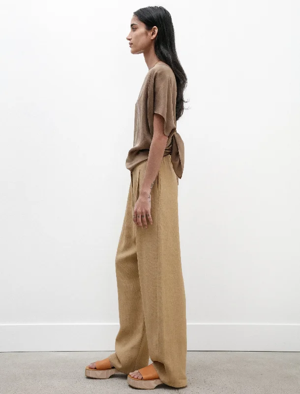 Work Pants Crepe Linen Caffe Latte