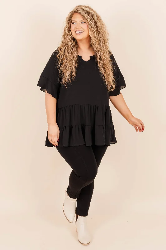 Gazania Top, Black