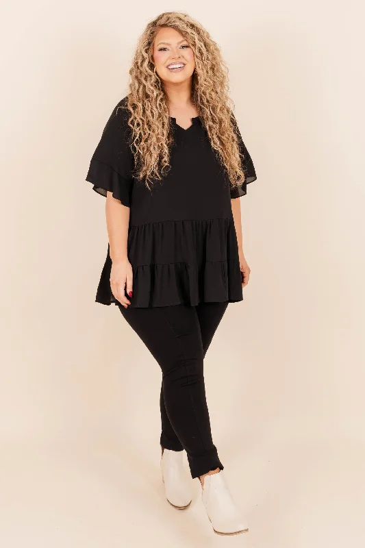 Gazania Top, Black