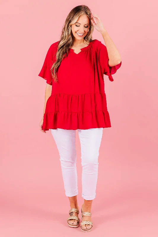 Gazania Top, Cranberry