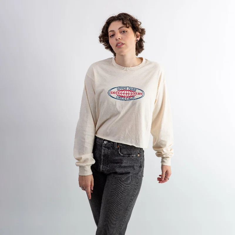 Globetrotter Cut Crop Long Sleeve Tee