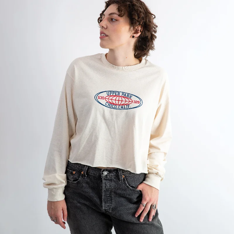 Globetrotter Cut Crop Long Sleeve Tee