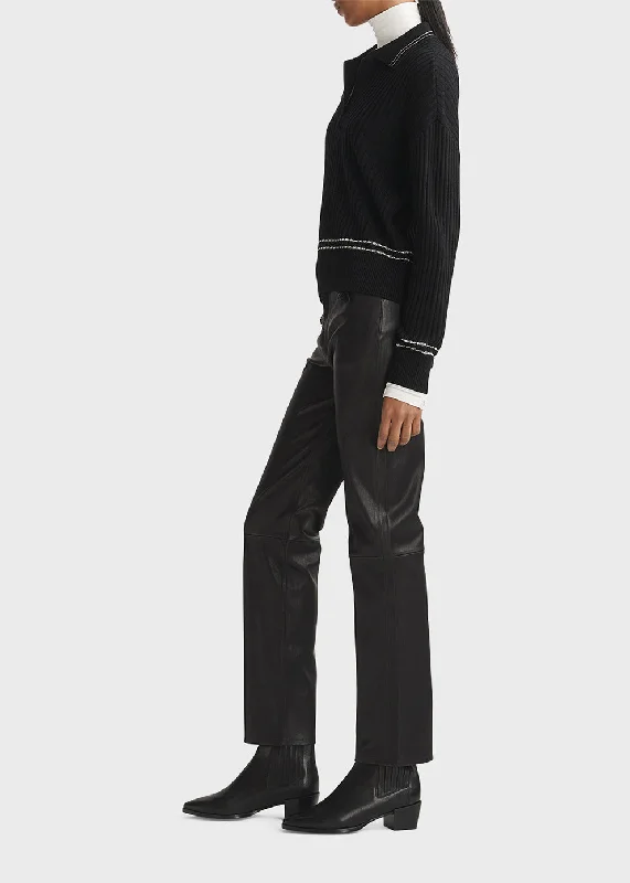 Harlow Mid-Rise Leather Pants