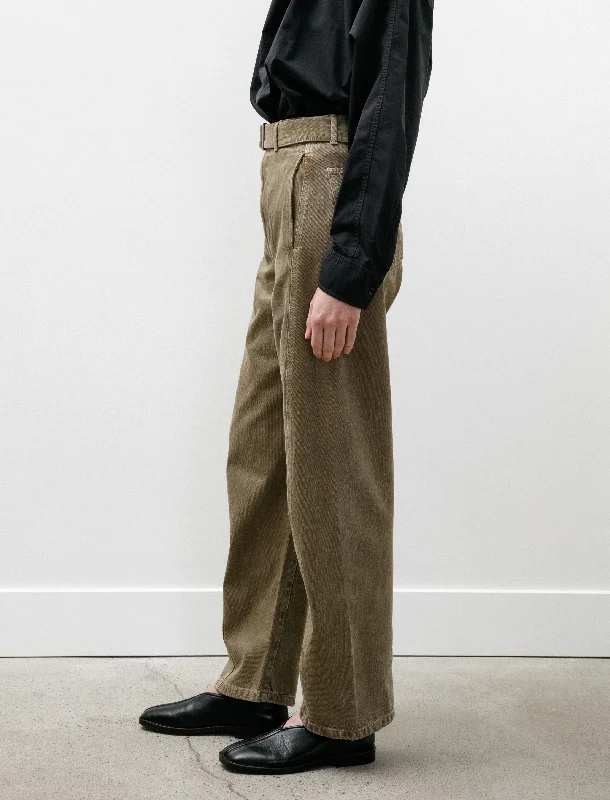 Twisted Belted Pants Denim Snow Olive