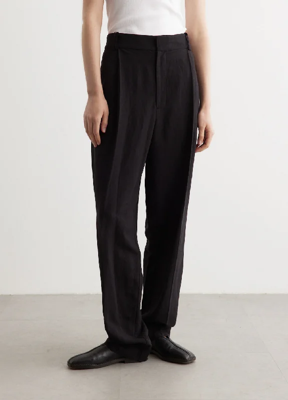 Pleat Front Linen Pants