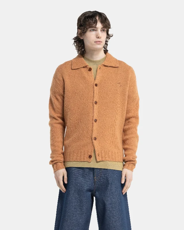 Polo Wool Cardigan in Almond Brown