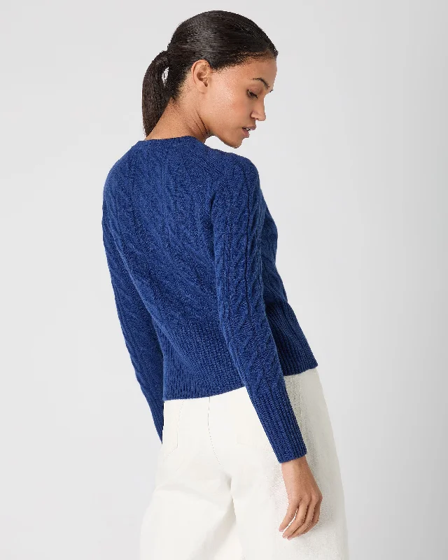 Women's Myla Cable Cashmere Cardigan French Blue