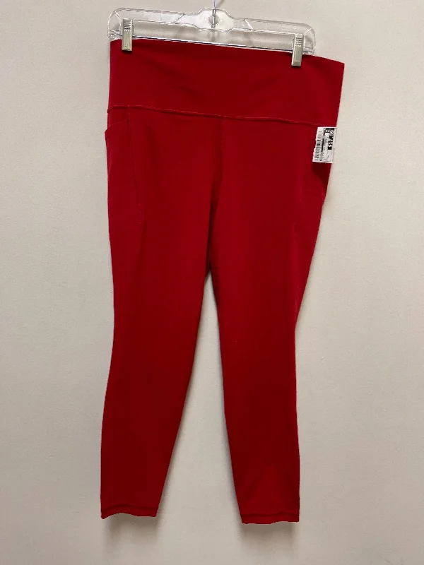 Athletic Leggings By Athleta In Red, Size: Xl