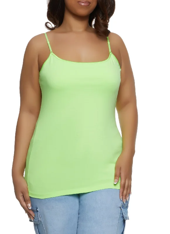 Plus Size Basic Cotton Scoop Neck Cami