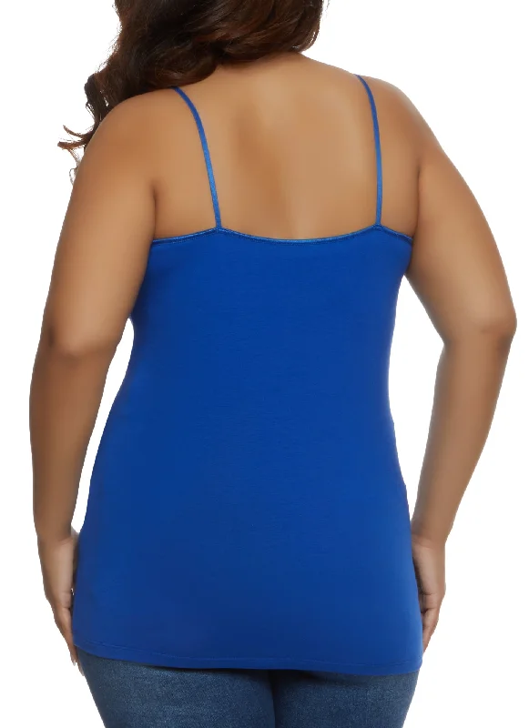 Plus Size Basic Cotton Scoop Neck Cami