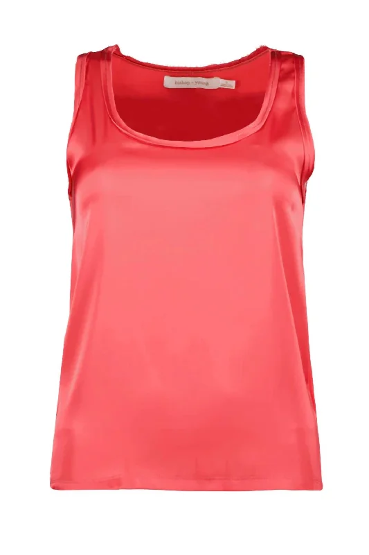 Tyler Knit Back Tank Top In Poppy