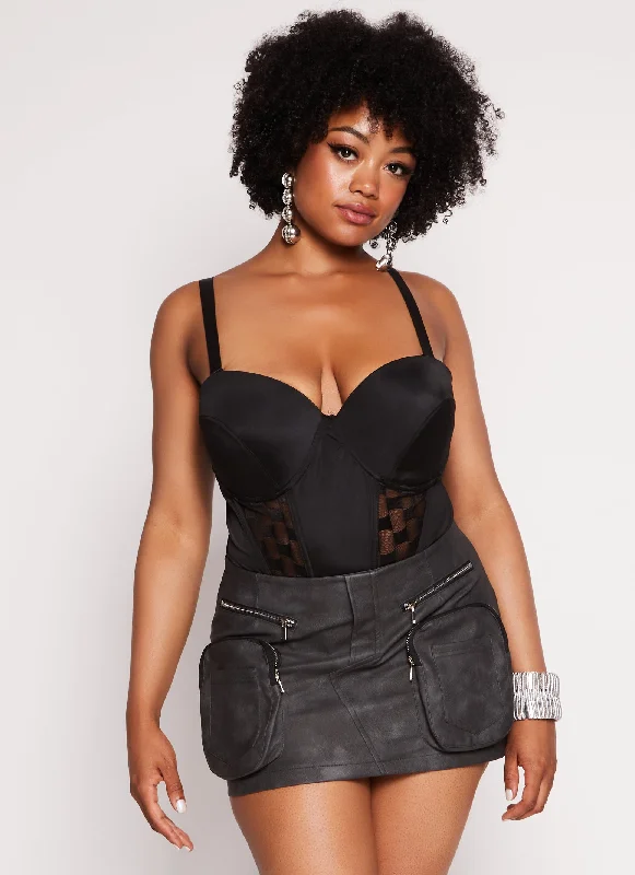 Plus Size Lace Detail Convertible Bustier Top