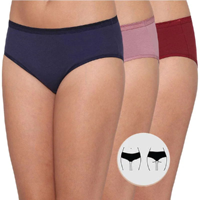 Cotton Mid Waist Medium Coverage Everyday Wear Pack of 3  Hipster Panty