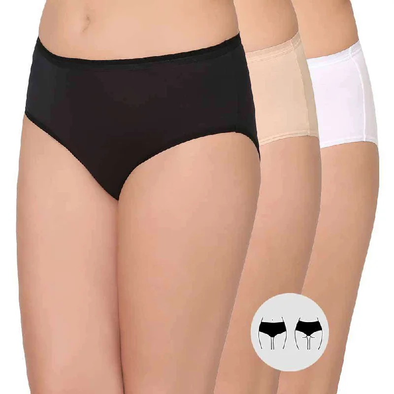 Cotton Mid Waist Medium Coverage Everyday Wear Pack of 3  Midi Panty