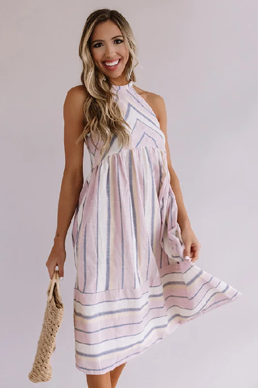 Daytime Dreamin' Stripe Midi in Dusty Purple