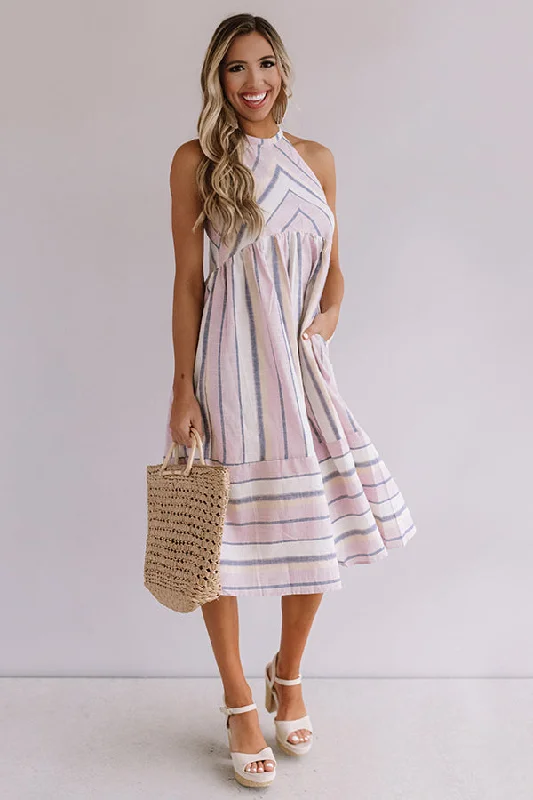 Daytime Dreamin' Stripe Midi in Dusty Purple