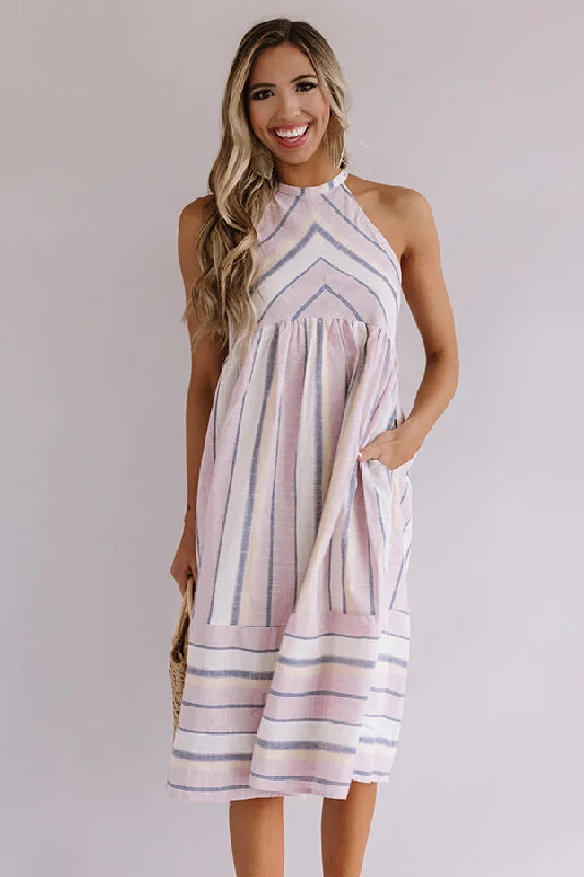 Daytime Dreamin' Stripe Midi in Dusty Purple