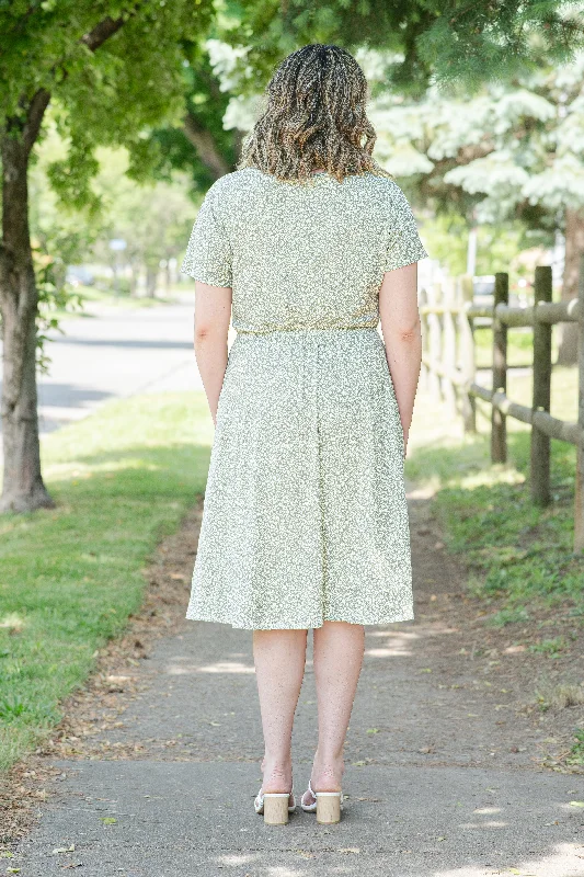 Ditsy Floral Midi Dress in Sage (Final Sale)