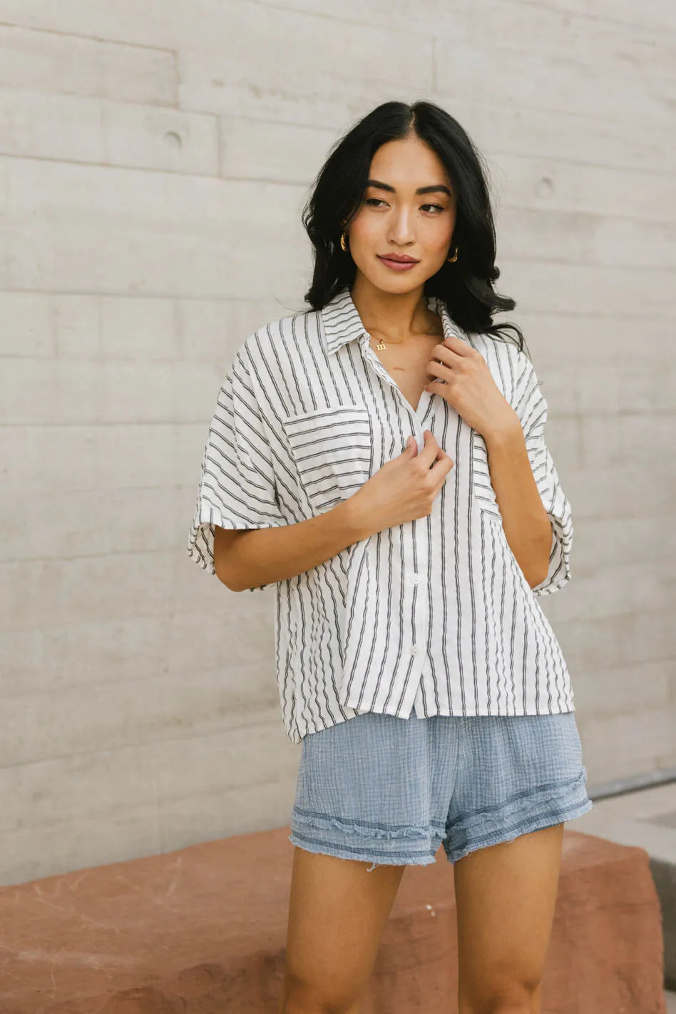 Francine Striped Button Up