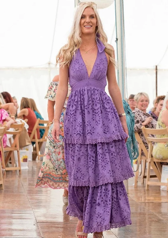 Halter Neck Maxi Dress Violet