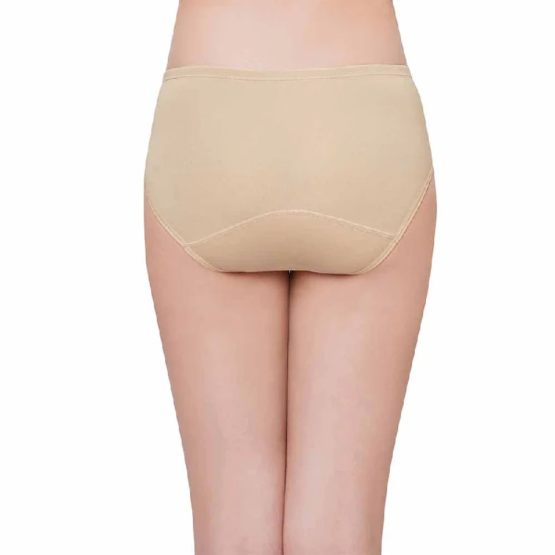 Hygieni Mid Waist Full Coverage Day Wear High Absorbency Period Panty - Nude