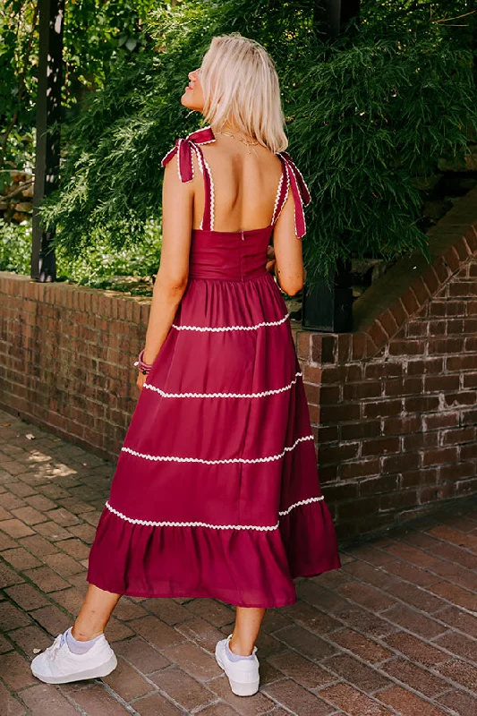 Simply Glowing Midi in Maroon