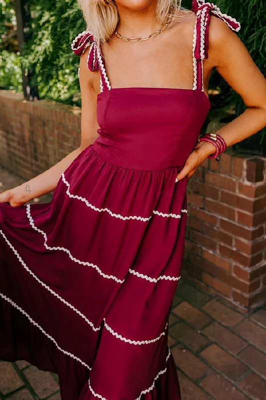 Simply Glowing Midi in Maroon