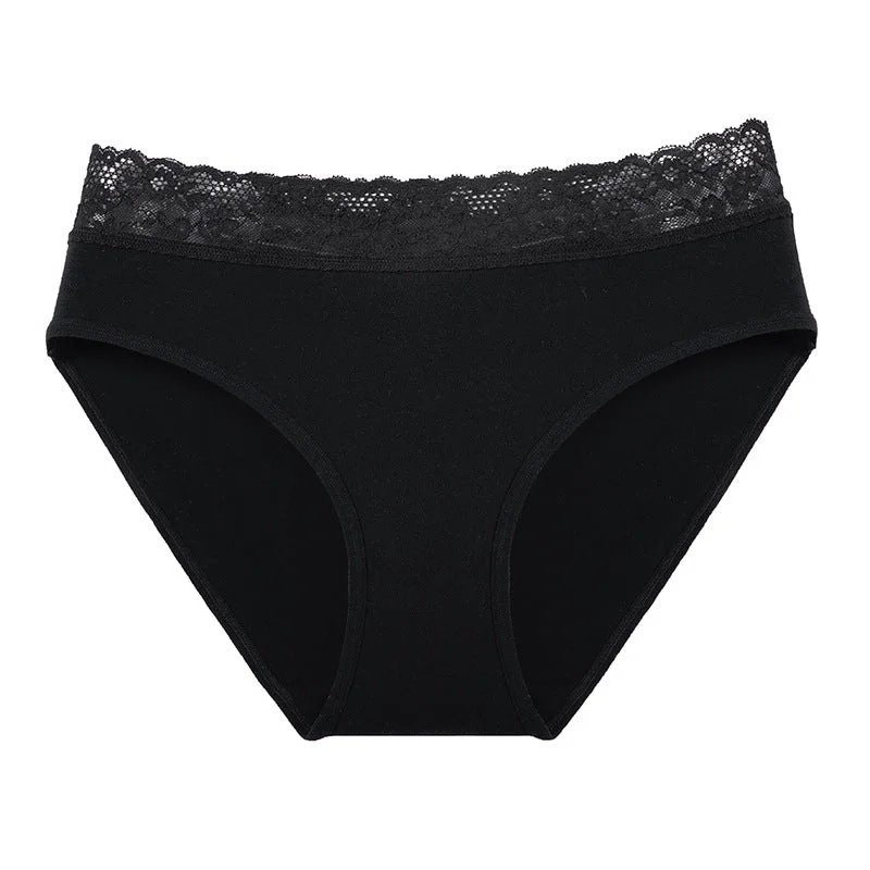 Women's Cotton High Waist Lace Briefs