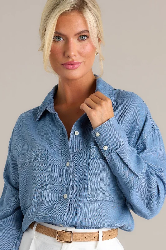 Z Supply Colbie Sun Bleached Chambray Top